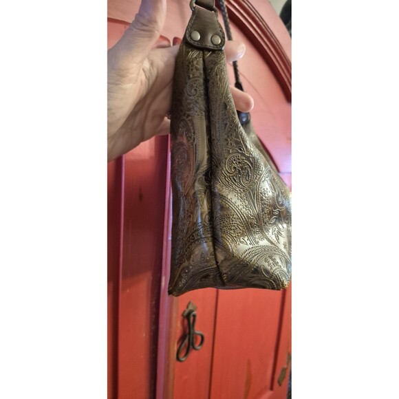 Relic Hobo Bag Embossed Paisley Brown Braided Handle Western Nash Clean EUC - Picture 4 of 8